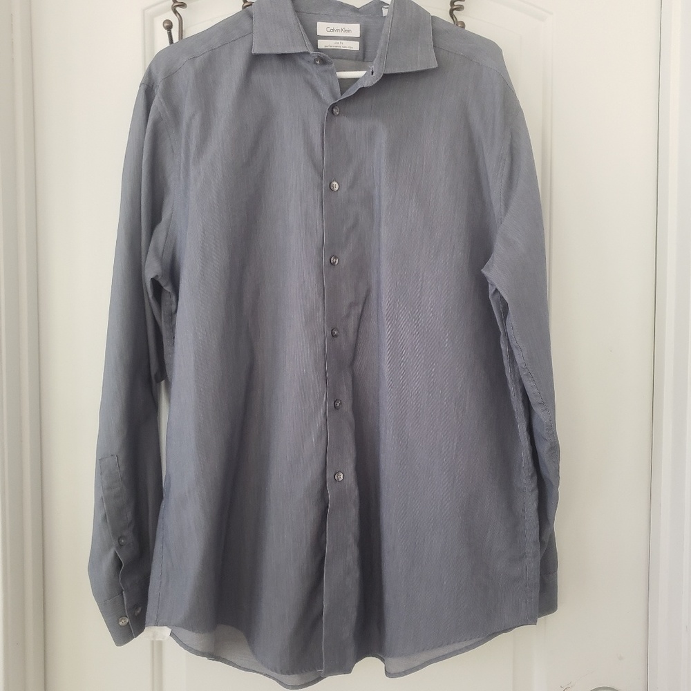 Calvin Klein stripe dark blue shirt 3/$20